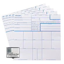 Load image into Gallery viewer, FD-258 Fingerprint Cards with No ORI and Ink Pad